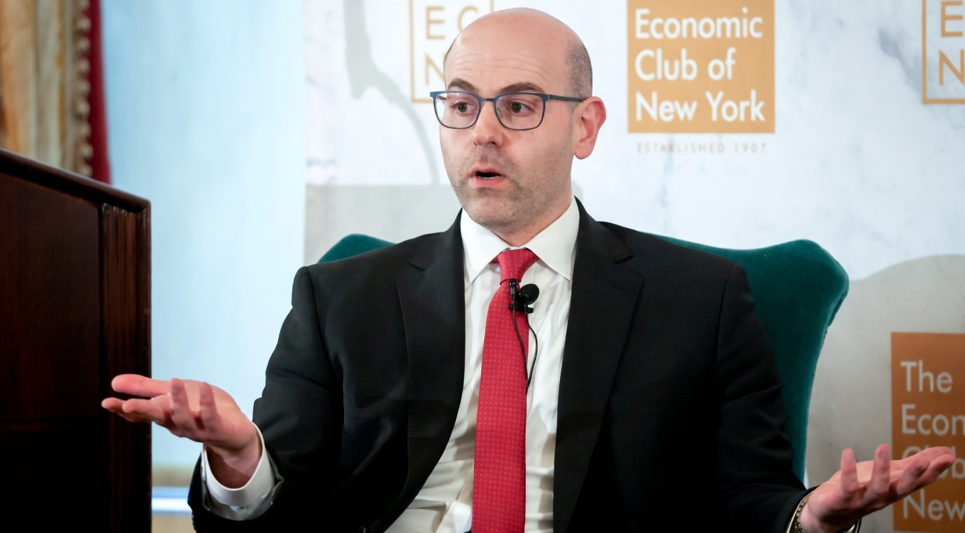 Stephen Miran, governor of the Federal Reserve, speaks during an Economic Club of New York luncheon in New York, on Monday, Sept. 22, 2025. (Michael Nagle/Bloomberg/Getty Images / Getty Images)