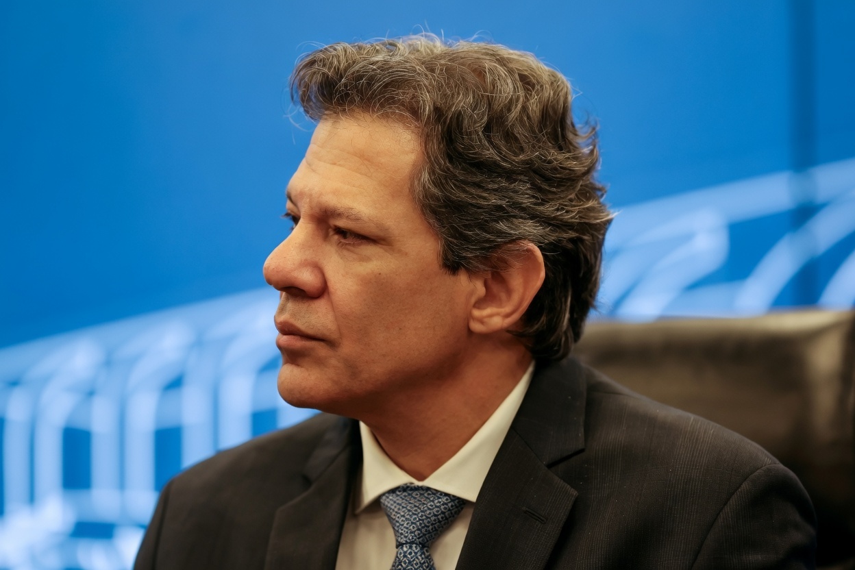 Ministro da Fazenda, Fernando Haddad, participa de entrevista coletiva à imprensa em Brasília 28/08/2025 REUTERS/Jorge Silva