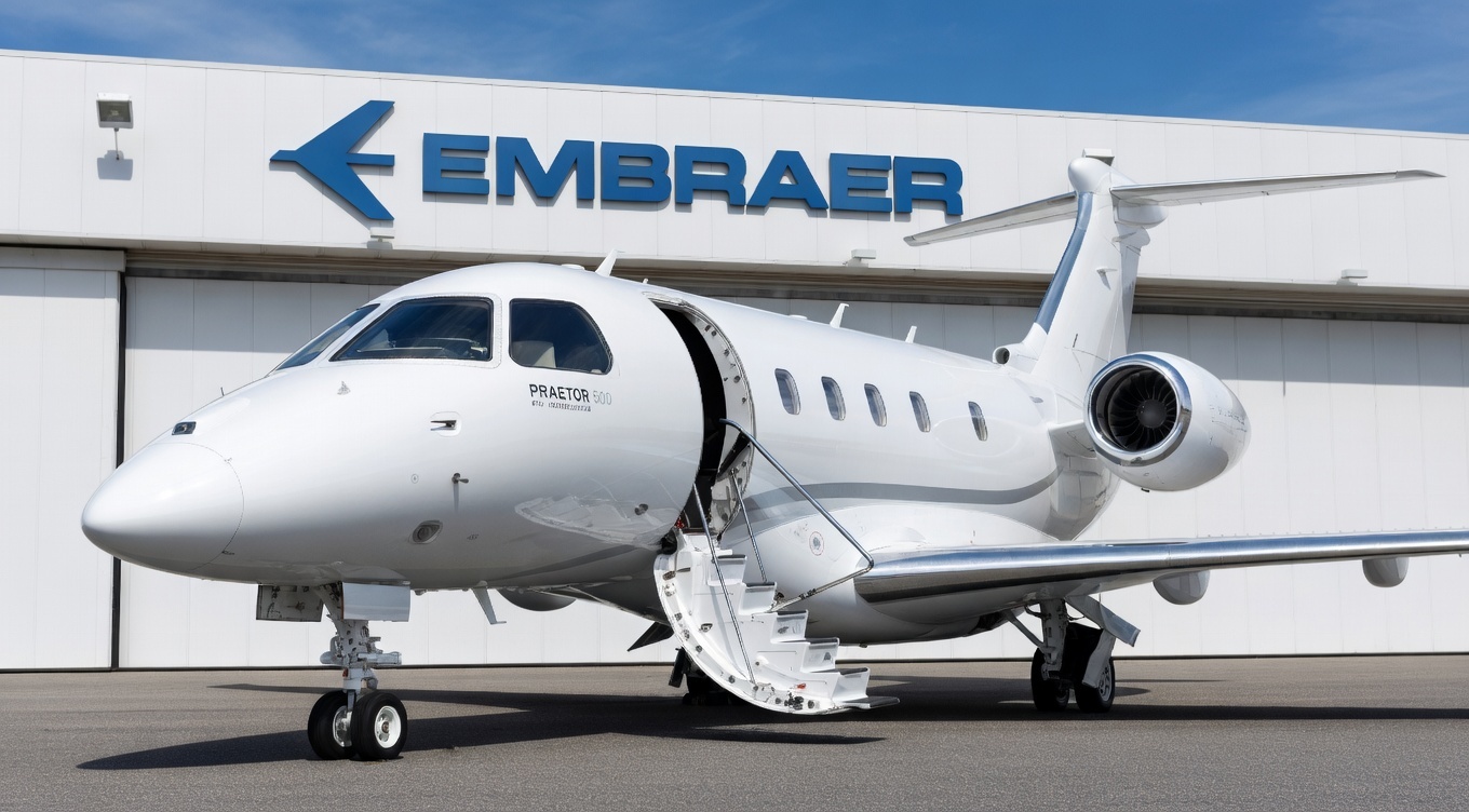 Imagem do jato executivo PRAETOR 500. - Imagem: Divulgação - SITE SEUDINHEIRO.COM